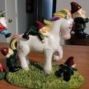 Unicorn Attack Garden Gnome - Garden Gnomes for Outdoor Decoration